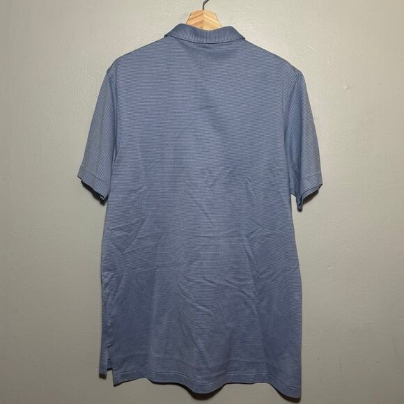 Mens Size S Peter Millar Mclean Jacquard Blue Short Sleeve Golf Polo 100% Cotton - Picture 2 of 6